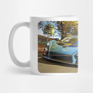 Race McLaren Senna Cartoon Drawing Action Print Mug